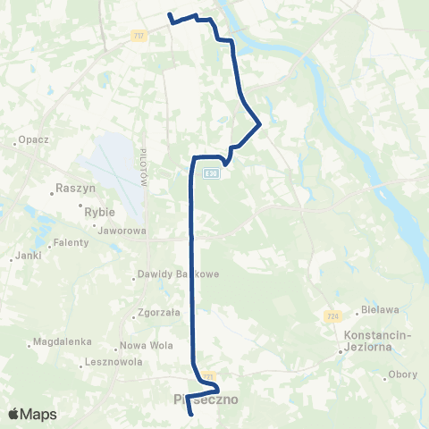 ZTM Warszawa PKP Piaseczno – Dw. Centralny map