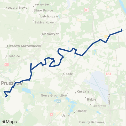 ZTM Warszawa Pruszków Os. Staszica - Pętla – Centrum map
