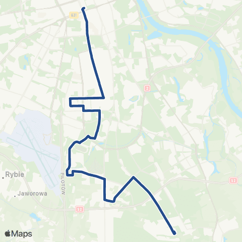 ZTM Warszawa Os. Kabaty – Dw. Centralny map