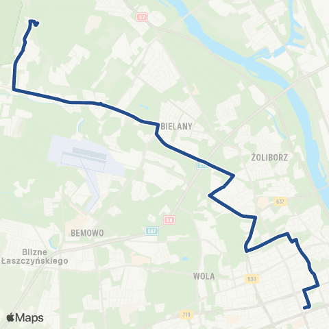 ZTM Warszawa Cm. Północny - Brama Zach. – Dw. Centralny map