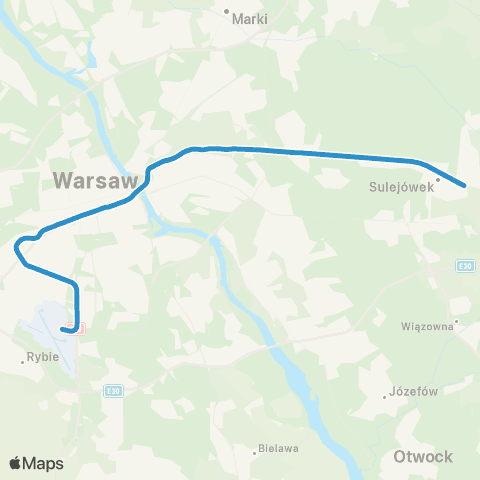 ZTM Warszawa Warszawa Lotnisko Chopina – Sulejówek Miłosna map