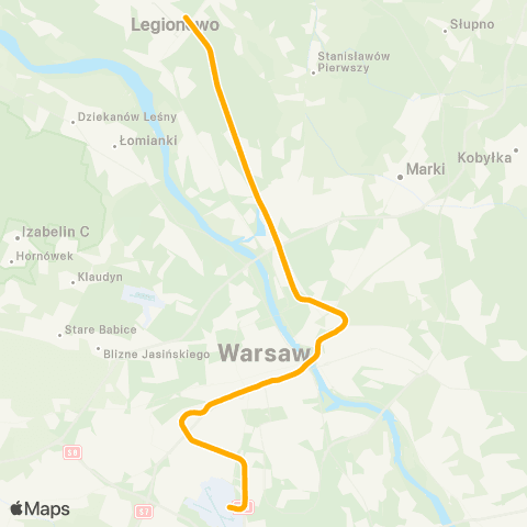 ZTM Warszawa Legionowo – Warszawa Lotnisko Chopina map