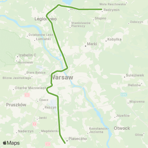 ZTM Warszawa Piaseczno – Radzymin map