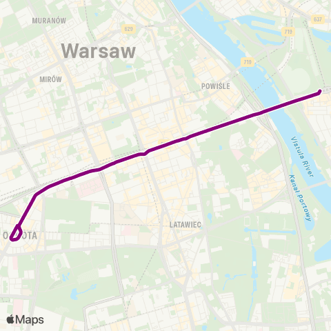 ZTM Warszawa Pl. Narutowicza – Rondo Waszyngtona map
