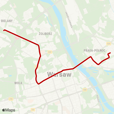 ZTM Warszawa Piaski – Norblin map