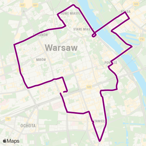 ZTM Warszawa Dw. Centralny – Dw. Centralny map