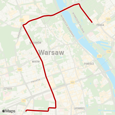 ZTM Warszawa Ratuszowa - Zoo – Pl. Narutowicza map