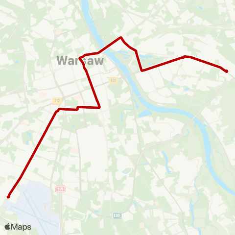 ZTM Warszawa Gocławek – P+R Al. Krakowska map