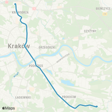 ZTP Kraków Krowodrza Górka P+R ↔ Nowy Bieżanów P+R map