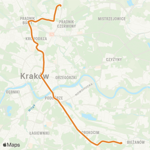 ZTP Kraków Górka Narodowa P+R ↔ Nowy Bieżanów P+R map