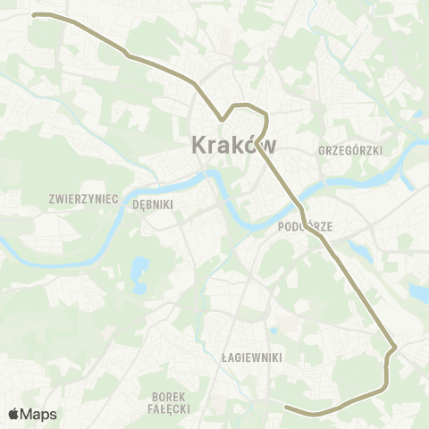 ZTP Kraków Bronowice Małe ↔ Kurdwanów P+R map