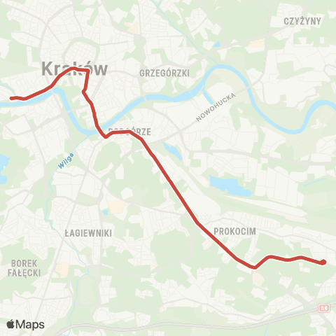 ZTP Kraków Bronowice ↔ Nowy Bieżanów P+R map