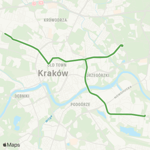 ZTP Kraków Cichy Kącik ↔ Mały Płaszów P+R map