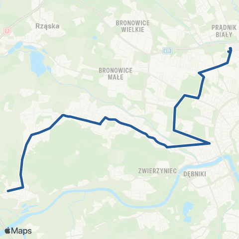 ZTP Kraków Krowodrza Górka P+R ↔ Bielany map