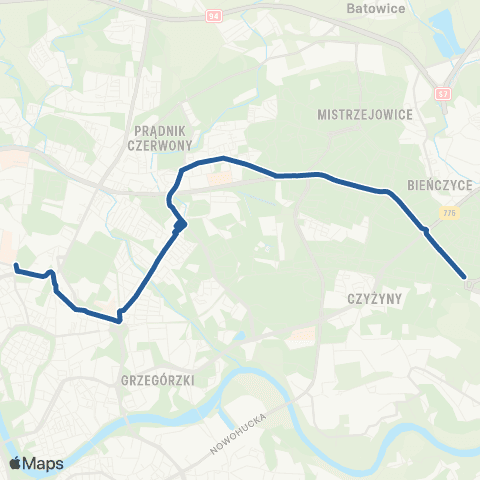 ZTP Kraków Nowy Kleparz ↔ Plac Centralny im. R. Reagana map