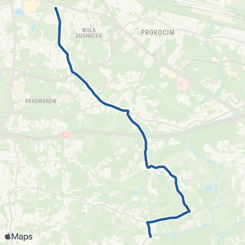 ZTP Kraków Zajezdnia Wola Duchacka ↔ Soboniowice map