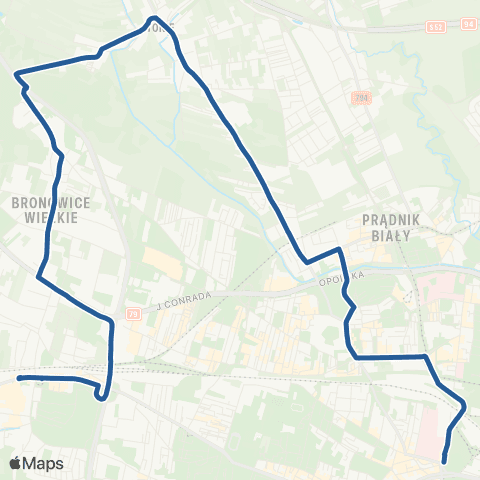 ZTP Kraków Bronowice Małe ↔ Nowy Kleparz map