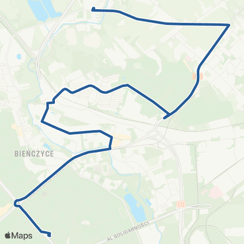 ZTP Kraków Aleja Przyjaźni ↔ Zesławice map
