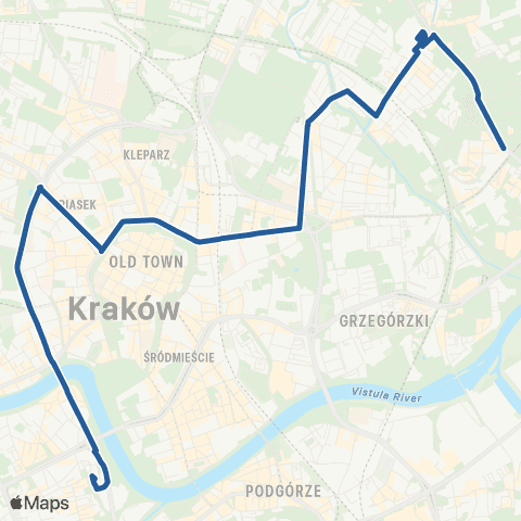 ZTP Kraków Os. Podwawelskie ↔ Tauron Arena Kraków Wieczysta map