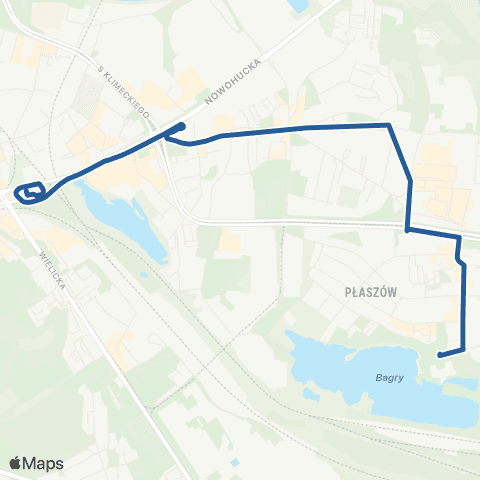 ZTP Kraków Podgórze SKA ↔ Bagry map