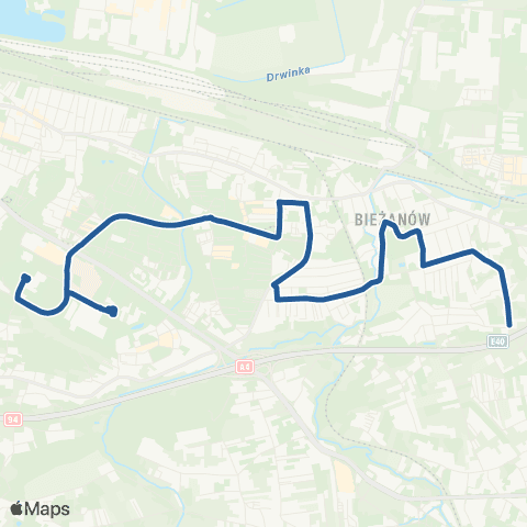 ZTP Kraków Miejskie Centrum Opieki ↔ Bieżanów Potrzask map