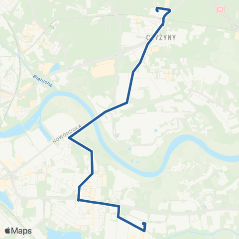 ZTP Kraków Czyżyny Dworzec ↔ Zajezdnia Płaszów map