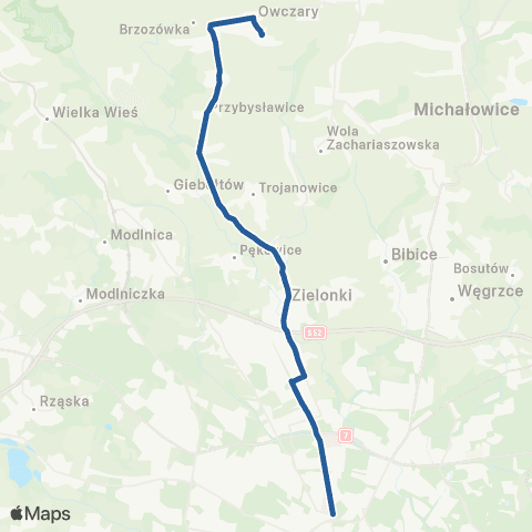 ZTP Kraków Nowy Kleparz ↔ Owczary Pętla map