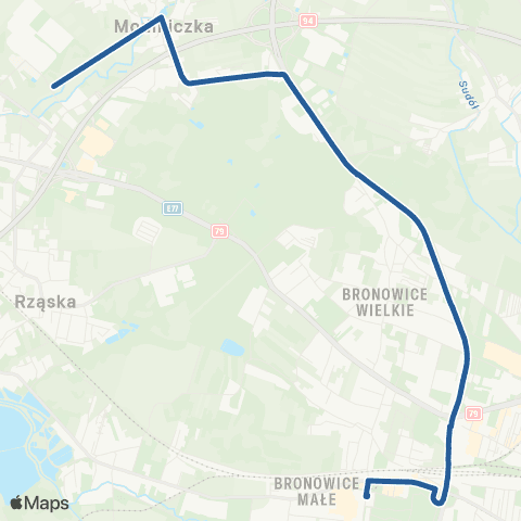 ZTP Kraków Bronowice Małe ↔ Modlniczka Centrum Logistyczne map