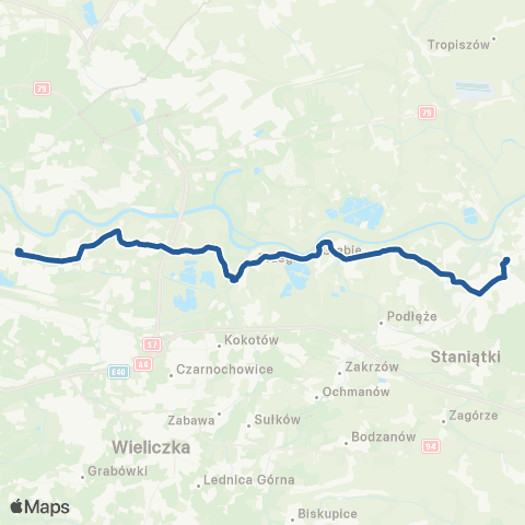 ZTP Kraków Mały Płaszów P+R ↔ Niepołomice Dworzec map