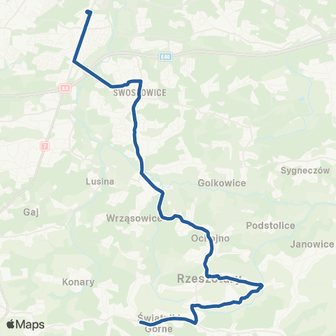 ZTP Kraków Borek Fałęcki ↔ Świątniki Górne Urząd Miasta i Gminy map