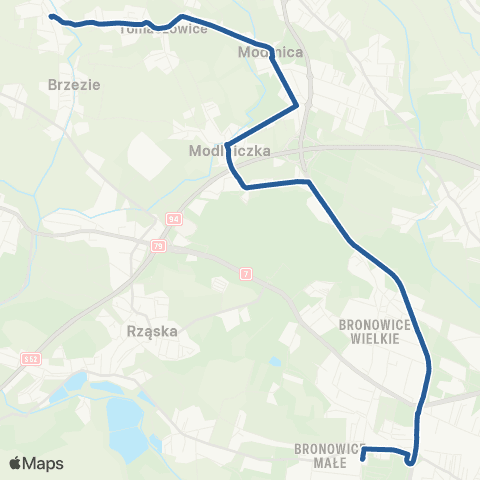 ZTP Kraków Bronowice Małe ↔ Ujazd Pętla map