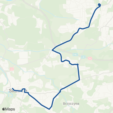 ZTP Kraków Czerwone Maki P+R ↔ Skawina SCK map