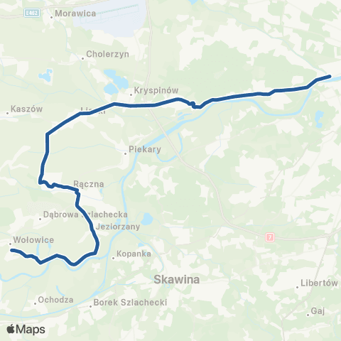 ZTP Kraków Salwator ↔ Wołowice Kapliczka map