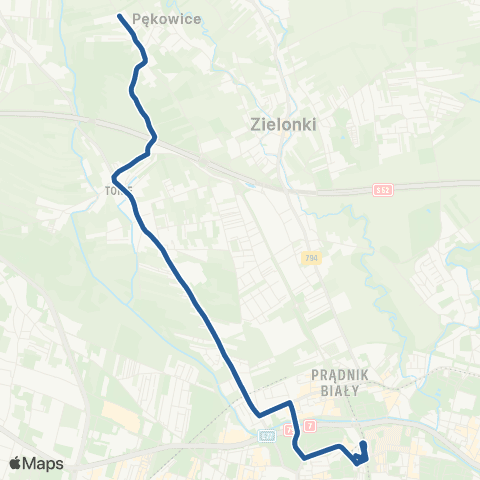 ZTP Kraków Krowodrza Górka P+R ↔ Pękowice Ojcowska map