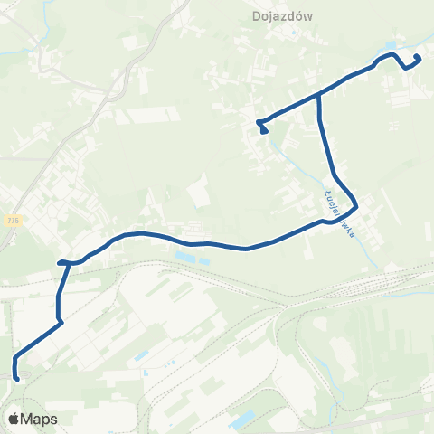 ZTP Kraków Kombinat ↔ Krzysztoforzyce Pętla map