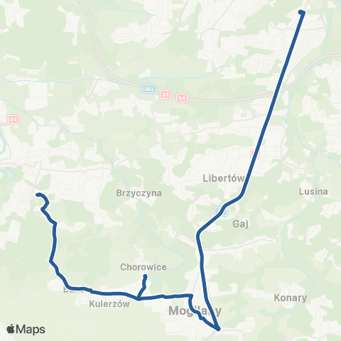 ZTP Kraków Borek Fałęcki ↔ Skawina map