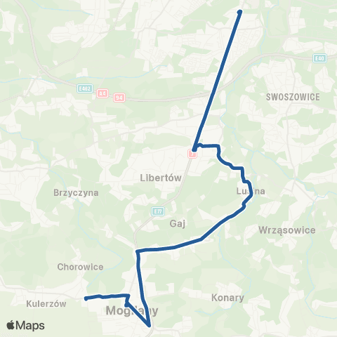 ZTP Kraków Borek Fałęcki ↔ Gaj Zadziele map