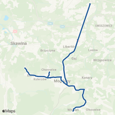 ZTP Kraków Borek Fałęcki ↔ Włosań Centrum map