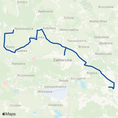 ZTP Kraków Bronowice Małe ↔ Radwanowice Pętla map