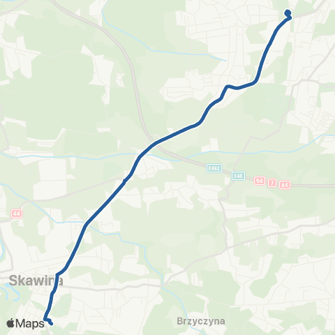 ZTP Kraków Czerwone Maki P+R ↔ Skawina map