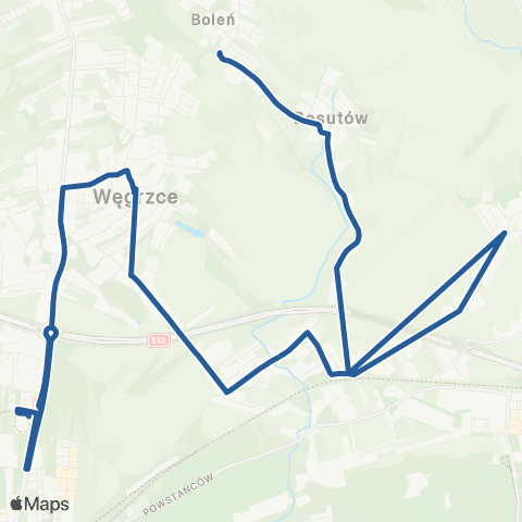 ZTP Kraków Górka Narodowa P+R ↔ Boleń Pętla map