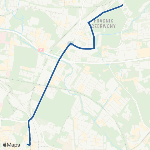 ZTP Kraków Dworzec Główny Zachód ↔ Prądnik Czerwony P+R map
