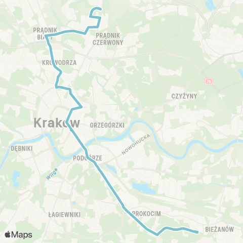 ZTP Kraków Górka Narodowa P+R ↔ Nowy Bieżanów P+R map