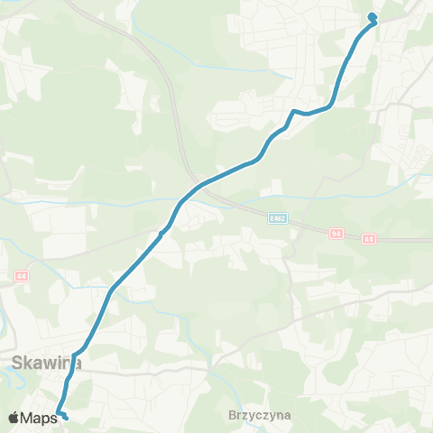 ZTP Kraków Czerwone Maki P+R ↔ Skawina map