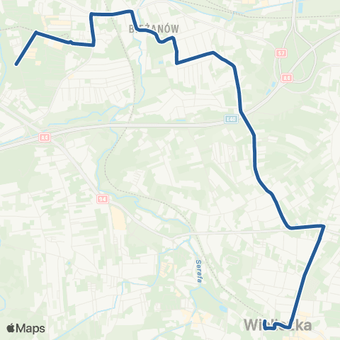 ZTP Kraków Nowy Bieżanów Południe ↔ Wieliczka Centrum map