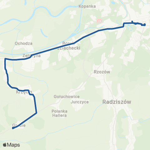 ZTP Kraków Skawina SCK ↔ Grabie Pętla map