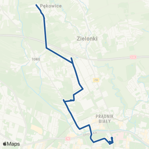 ZTP Kraków Krowodrza Górka P+R ↔ Pękowice Ojcowska map