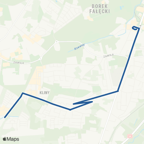 ZTP Kraków Borek Fałęcki ↔ Os. Pod Fortem map