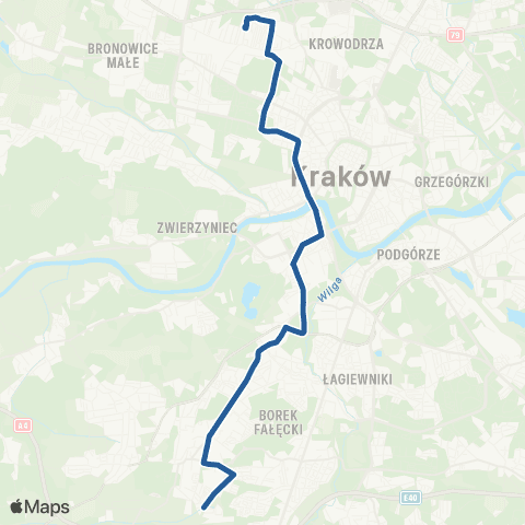 ZTP Kraków Os. Pod Fortem ↔ Azory map