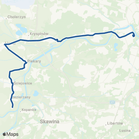 ZTP Kraków Os. Podwawelskie ↔ Jeziorzany Pętla map